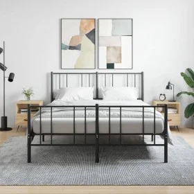 Zwei Nachttische aus Sonoma-Eichenfurnierholz, 40x35x47,5 cm. von vidaXL, Nachttische - Ref: Foro24-827379, Preis: 71,20 €, R...