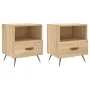 Mesita noche 2 uds madera ingeniería roble Sonoma 40x35x47,5 cm de vidaXL, Mesitas de noche - Ref: Foro24-827379, Precio: 71,...