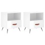 Mesita noche 2 uds madera ingeniería blanco brillo 40x35x47,5cm de vidaXL, Mesitas de noche - Ref: Foro24-827377, Precio: 78,...
