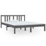 Grauer Massivholzbettrahmen 140x190 cm von vidaXL, Betten und Lattenroste - Ref: Foro24-814866, Preis: 96,58 €, Rabatt: %