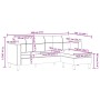 Sofá modular de 3 plazas de cuero artificial negro