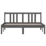 Gray solid wood bed frame 140x190 cm by vidaXL, Beds and slatted bases - Ref: Foro24-814866, Price: 96,58 €, Discount: %