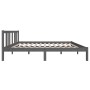 Grauer Massivholzbettrahmen 140x190 cm von vidaXL, Betten und Lattenroste - Ref: Foro24-814866, Preis: 96,58 €, Rabatt: %