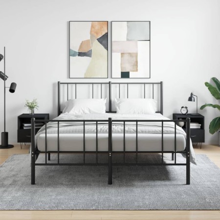 Nachttische 2 Stück, schwarzes Holzwerkstoff, 40 x 35 x 47,5 cm von vidaXL, Nachttische - Ref: Foro24-827423, Preis: 52,97 €,...
