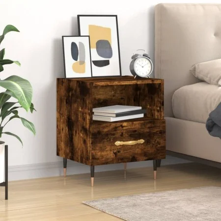 Mesita de noche madera ingeniería roble ahumado 40x35x47,5 cm de vidaXL, Mesitas de noche - Ref: Foro24-827398, Precio: 40,96...