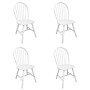 Sillas de comedor 4 unidades madera maciza de caucho blanco