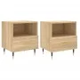 Bedside table 2 units engineered wood Sonoma oak 40x35x47.5 cm by vidaXL, Nightstands - Ref: Foro24-827395, Price: 71,04 €, D...