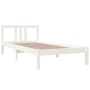 Weißer Massivholzbettrahmen 90x200 cm von vidaXL, Betten und Lattenroste - Ref: Foro24-814870, Preis: 78,42 €, Rabatt: %