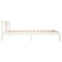 Weißer Massivholzbettrahmen 90x200 cm von vidaXL, Betten und Lattenroste - Ref: Foro24-814870, Preis: 78,42 €, Rabatt: %