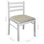 Sillas de comedor 4 uds madera maciza caucho terciopelo blanco
