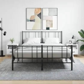 Nachttische 2 Stück, Holzwerkstoff, weiß, 40 x 35 x 47,5 cm von vidaXL, Nachttische - Ref: Foro24-827421, Preis: 70,29 €, Rab...
