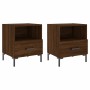 Bedside table 2 units engineered wood brown oak 40x35x47.5 cm by vidaXL, Nightstands - Ref: Foro24-827451, Price: 58,78 €, Di...