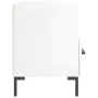 Mesita de noche madera de ingeniería blanco brillo 40x35x47,5cm de vidaXL, Mesitas de noche - Ref: Foro24-827440, Precio: 49,...