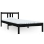 Estructura de cama madera maciza negro 90x200 cm de vidaXL, Camas y somieres - Ref: Foro24-814873, Precio: 79,34 €, Descuento: %