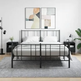 Nachttische 2 Stück, schwarzes Holzwerkstoff, 40 x 35 x 47,5 cm von vidaXL, Nachttische - Ref: Foro24-827471, Preis: 60,33 €,...