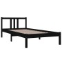 Estructura de cama madera maciza negro 90x200 cm de vidaXL, Camas y somieres - Ref: Foro24-814873, Precio: 79,34 €, Descuento: %