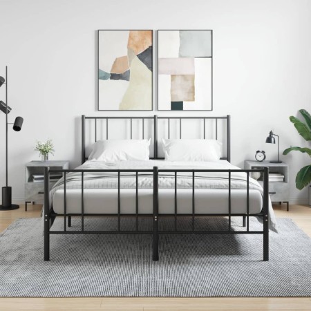 Bedside table 2 units in gray concrete engineered wood 40x35x47.5cm by vidaXL, Nightstands - Ref: Foro24-827445, Price: 58,99...