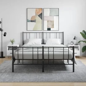 Mesita noche 2 uds madera ingeniería blanco brillo 40x35x47,5cm de vidaXL, Mesitas de noche - Ref: Foro24-827425, Precio: 55,...