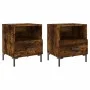 Mesita noche 2 uds madera ingeniería roble ahumado 40x35x47,5cm de vidaXL, Mesitas de noche - Ref: Foro24-827447, Precio: 58,...