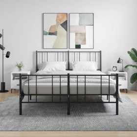 Mesita noche 2 uds madera ingeniería blanco brillo 40x35x47,5cm de vidaXL, Mesitas de noche - Ref: Foro24-827441, Precio: 64,...
