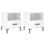 Nightstand 2 pcs glossy white engineered wood 40x35x47.5cm by vidaXL, Nightstands - Ref: Foro24-827441, Price: 64,69 €, Disco...