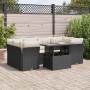 Set de sofás de jardín 7 pzas con cojines ratán sintético negro