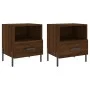 Mesita noche 2 uds madera ingeniería marrón roble 40x35x47,5 cm de vidaXL, Mesitas de noche - Ref: Foro24-827467, Precio: 63,...