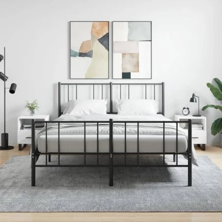 Mesitas de noche 2 uds madera ingeniería blanco 40x35x47,5 cm de vidaXL, Mesitas de noche - Ref: Foro24-827485, Precio: 86,47...
