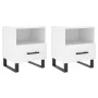 Mesitas de noche 2 uds madera ingeniería blanco 40x35x47,5 cm de vidaXL, Mesitas de noche - Ref: Foro24-827485, Precio: 86,47...