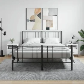 Nachttisch, 2 Stück, glänzendes weißes Holzwerkstoff, 40 x 35 x 47,5 cm von vidaXL, Nachttische - Ref: Foro24-827457, Preis: ...