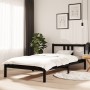 Black solid wood bed frame 100x200 cm by vidaXL, Beds and slatted bases - Ref: Foro24-814878, Price: 89,20 €, Discount: %