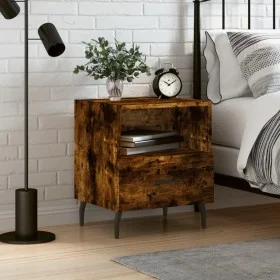 Mesita de noche madera ingeniería roble ahumado 40x35x47,5 cm de vidaXL, Mesitas de noche - Ref: Foro24-827478, Precio: 44,93...