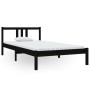 Black solid wood bed frame 100x200 cm by vidaXL, Beds and slatted bases - Ref: Foro24-814878, Price: 89,20 €, Discount: %