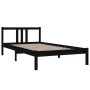 Black solid wood bed frame 100x200 cm by vidaXL, Beds and slatted bases - Ref: Foro24-814878, Price: 89,20 €, Discount: %
