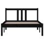 Black solid wood bed frame 100x200 cm by vidaXL, Beds and slatted bases - Ref: Foro24-814878, Price: 89,20 €, Discount: %