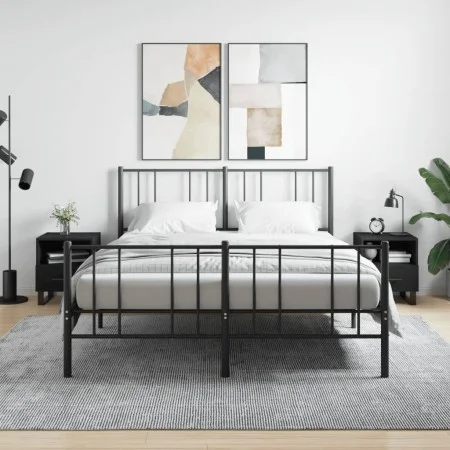 Bedside tables 2 units engineered wood black 40x35x47.5 cm by vidaXL, Nightstands - Ref: Foro24-827487, Price: 87,45 €, Disco...