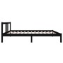 Black solid wood bed frame 100x200 cm by vidaXL, Beds and slatted bases - Ref: Foro24-814878, Price: 89,20 €, Discount: %
