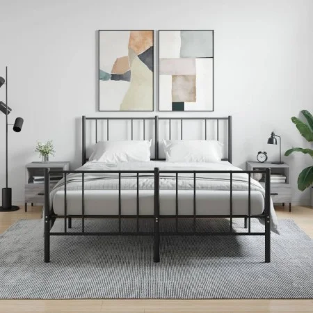 Mesitas noche 2 uds madera ingeniería gris Sonoma 40x35x47,5 cm de vidaXL, Mesitas de noche - Ref: Foro24-827465, Precio: 63,...