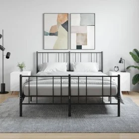 Nachttische, 2 Stück, glänzend weißes Holzwerkstoff, 40 x 40 x 50 cm von vidaXL, Nachttische - Ref: Foro24-827505, Preis: 52,...