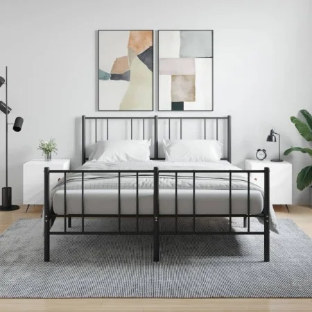 Nachttische, 2 Stück, glänzend weißes Holzwerkstoff, 40 x 40 x 50 cm von vidaXL, Nachttische - Ref: Foro24-827505, Preis: 52,...
