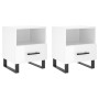 Mesita noche 2 uds madera ingeniería blanco brillo 40x35x47,5cm de vidaXL, Mesitas de noche - Ref: Foro24-827489, Precio: 92,...