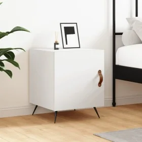 Engineered wood white bedside table 40x40x50 cm by vidaXL, Nightstands - Ref: Foro24-827500, Price: 29,33 €, Discount: %