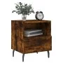 Bedside table 2 units smoked oak engineered wood 40x35x47.5cm by vidaXL, Nightstands - Ref: Foro24-827479, Price: 58,44 €, Di...