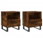 Mesita noche 2 uds madera ingeniería roble ahumado 40x35x47,5cm de vidaXL, Mesitas de noche - Ref: Foro24-827495, Precio: 61,...