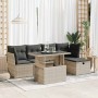 Set de sofás de jardín 6 pzas y cojines ratán sintético gris
