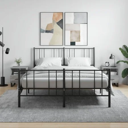 Mesitas noche 2 uds madera ingeniería gris Sonoma 40x35x47,5 cm de vidaXL, Mesitas de noche - Ref: Foro24-827497, Precio: 86,...