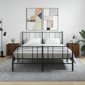 Nachttische, 2 Stück, Eichenbraun, Holzwerkstoff, 40 x 40 x 50 cm von vidaXL, Nachttische - Ref: Foro24-827515, Preis: 47,84 ...
