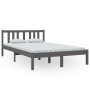Estructura de cama madera maciza gris 120x200 cm de vidaXL, Camas y somieres - Ref: Foro24-814881, Precio: 112,30 €, Descuent...