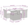 Set de sofás jardín y cojines 5 pzas ratán sintético gris claro