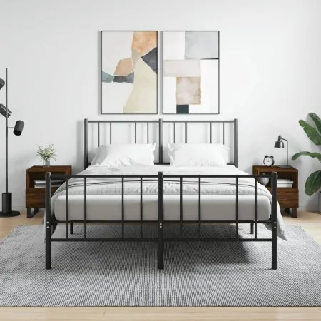 Mesita noche 2 uds madera ingeniería marrón roble 40x35x47,5 cm de vidaXL, Mesitas de noche - Ref: Foro24-827499, Precio: 61,...